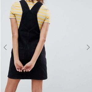 ASOS Denim Black Pinafore Dress